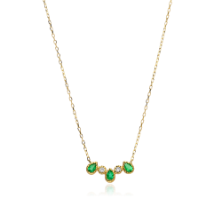 Gargantilla Oro 18k circonitas y esmeraldas "Requiem"