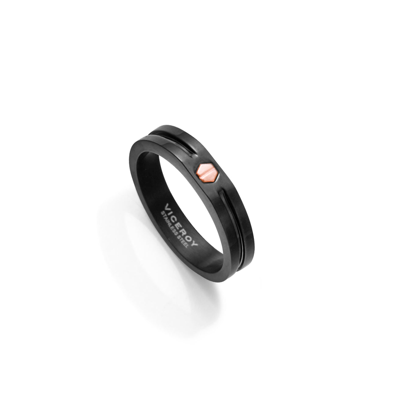 Anillo Viceroy Acero IP Negro Y Oro 6488A02