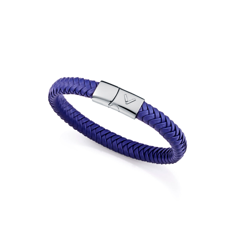 Pulsera Viceroy Acero Y Piel Trenzada Azul 75425P01013