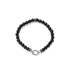 Pulsera Viceroy Plata Baño Rodio Y Piedras Naturales Negra 13256P000-45