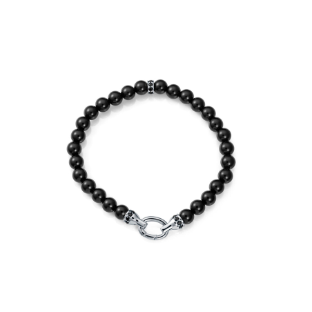 Pulsera Viceroy Plata Baño Rodio Y Piedras Naturales Negra 13256P000-45