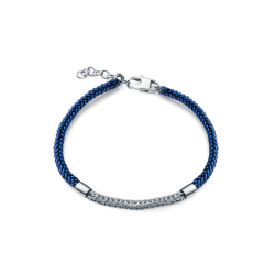 Pulsera Viceroy Plata Baño Rodio Y Piel Azul 13258P000-93
