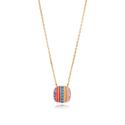 Collar Viceroy Plata Baño Oro Y Circonitas De Colores 15131C100-39