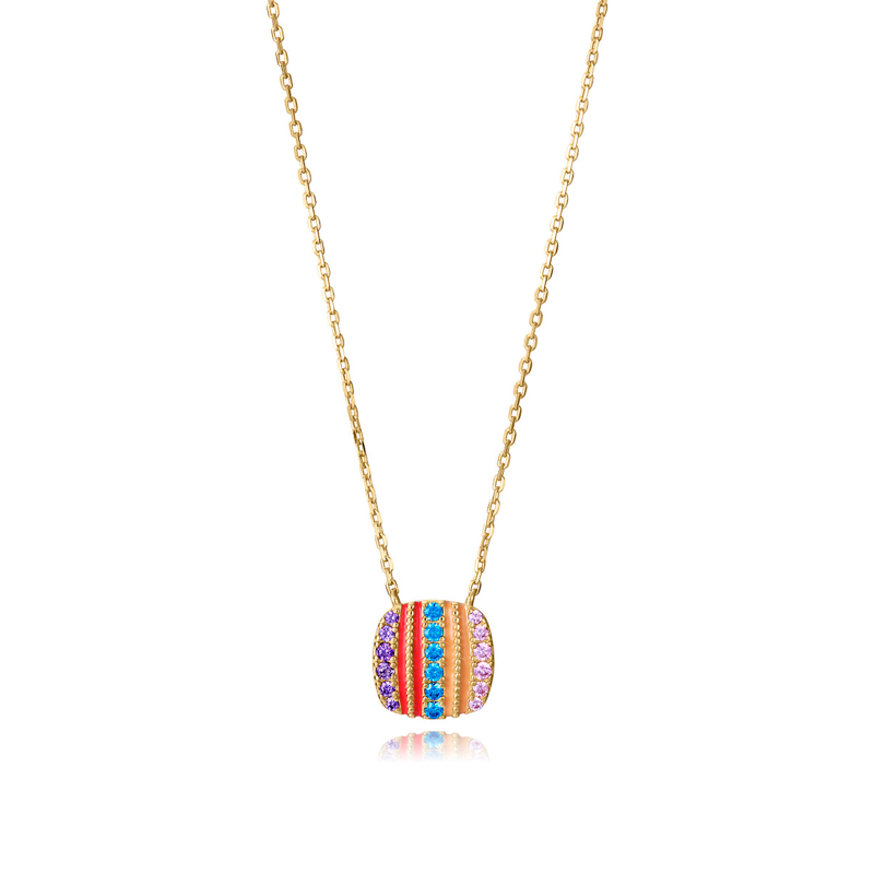 Collar Viceroy Plata Baño Oro Y Circonitas De Colores 15131C100-39