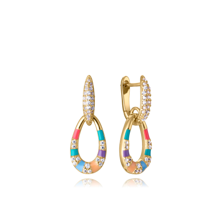 Pendientes Viceroy Baño Oro Esmalte De Colores Y Circonitas 15133E100-39
