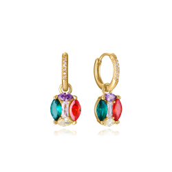Pendientes Viceroy Baño Oro Aro Y Circonitas De Colores 15132E100-39