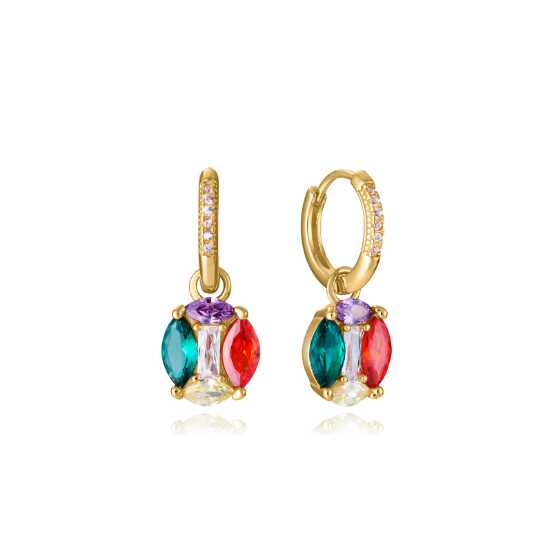 Pendientes Viceroy Baño Oro Aro Y Circonitas De Colores 15132E100-39