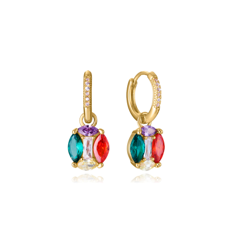 Pendientes Viceroy Baño Oro Aro Y Circonitas De Colores 15132E100-39