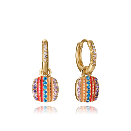 Pendientes Viceroy Baño Oro Aro Esmalte Y Circonitas 15131E100-39