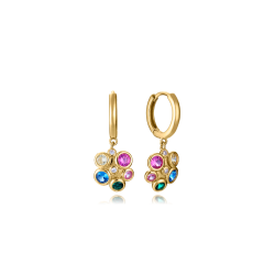 Pendientes Viceroy Baño Oro Aro Y Colgantes Flor 2342E100-30