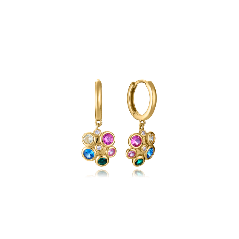 Pendientes Viceroy Baño Oro Aro Y Colgantes Flor 2342E100-30