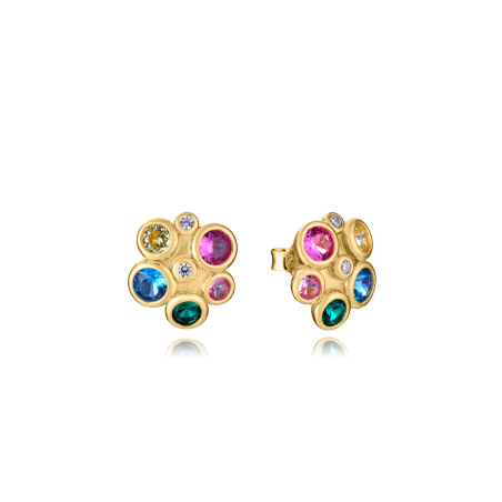 Pendientes Viceroy Baño Oro Flor Y Circonitas 2342E100-39