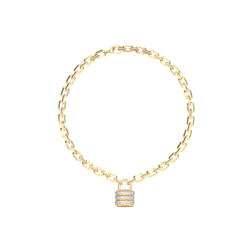 Collar Guess My Secret Acero Baño Oro Candado JUBN05415JWYGT-U