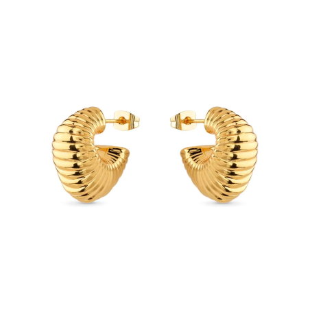 Pendientes Guess Berbera Acero Baño Oro Aro Abierto JUBE05337JWYGT-U