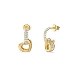 Pendientes Guess L.O.V.E Acero Aro Abierto Y Corazón JUBE05465JWYGT-U