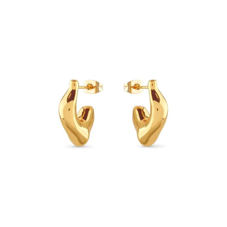 Pendientes Guess Berbera Acero Baño Oro Aro Abierto JUBE05342JWYGT-U