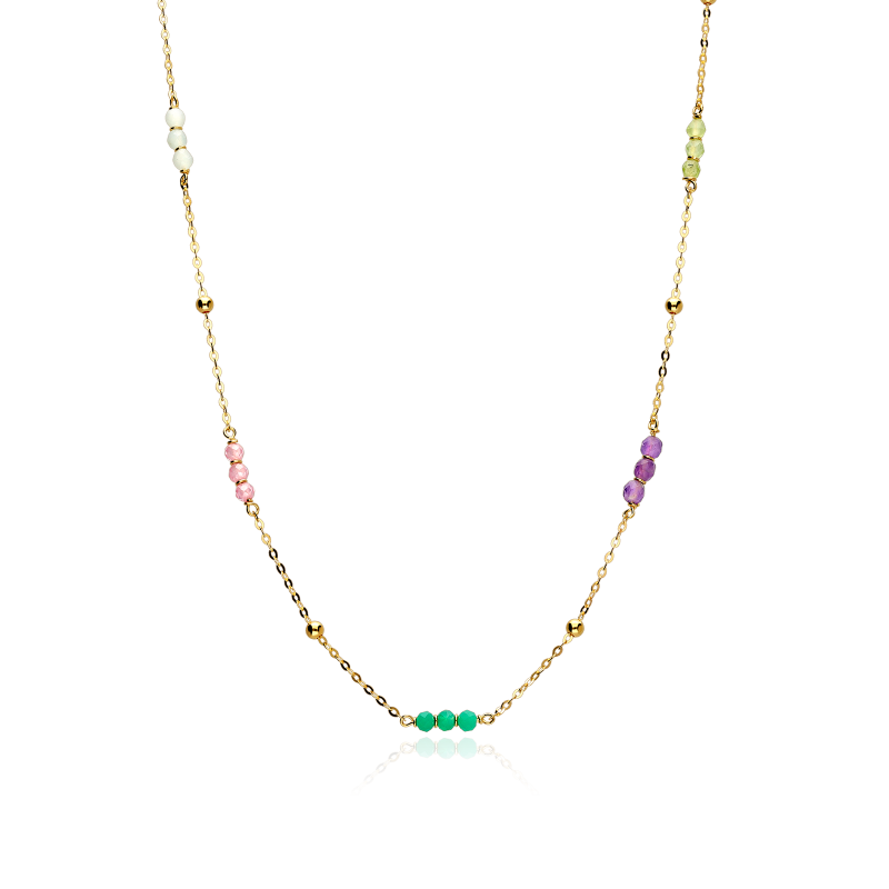 Gargantilla Oro 18k y gemas de colores "Fun"