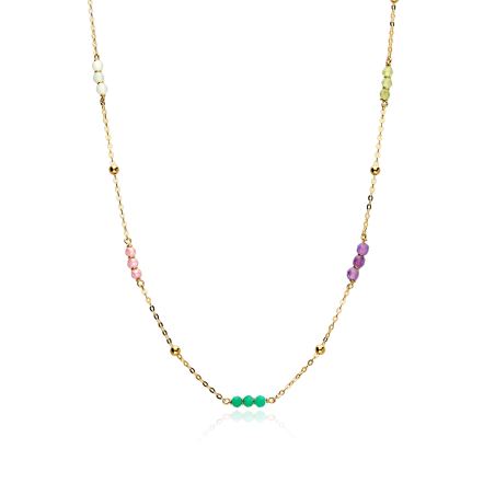 Gargantilla Oro 18k y gemas de colores "Fun"