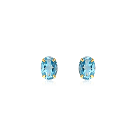 Pendientes Oro 18k Y Topacios Azules "Candy"