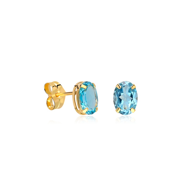 Pendientes Oro 18k Y Topacios Azules "Candy"