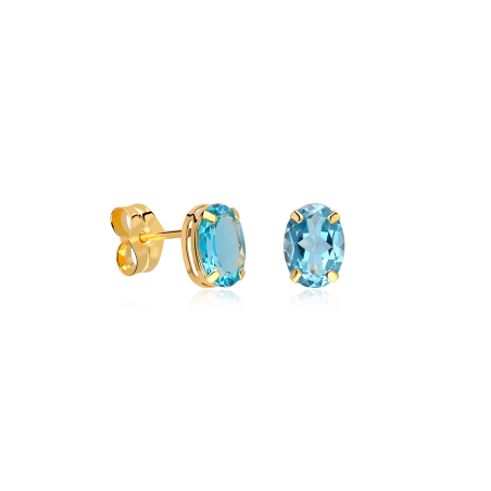 Pendientes Oro 18k Y Topacios Azules "Candy"