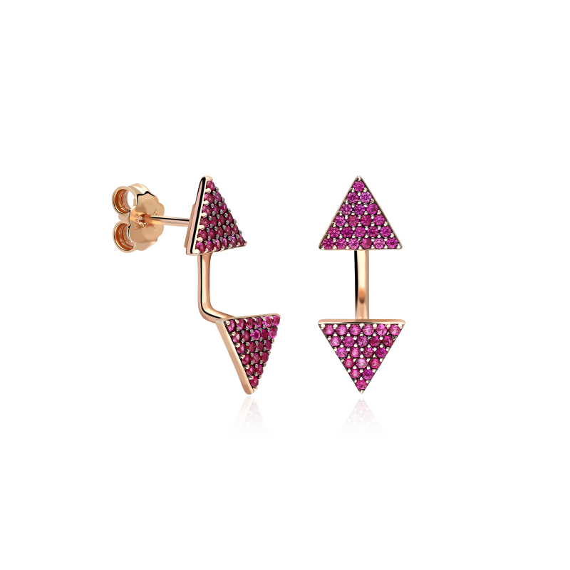 Pendientes Plata primera ley y circonitas "Emphasis"