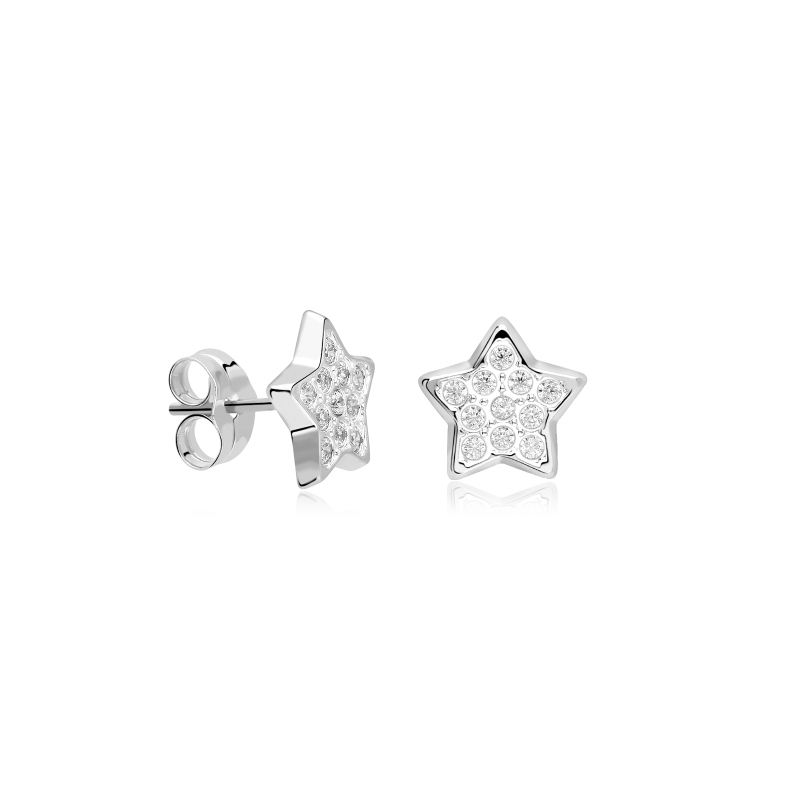 Pendientes Oro blanco 18k y circonitas "Antares"