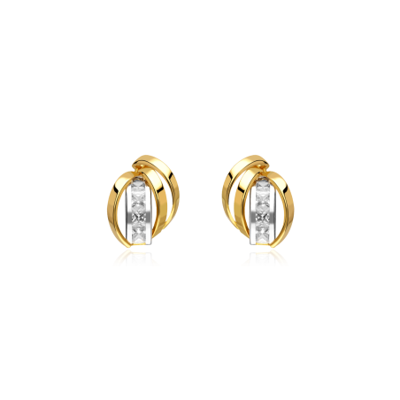 Pendientes Oro 18k bicolor "Honey"