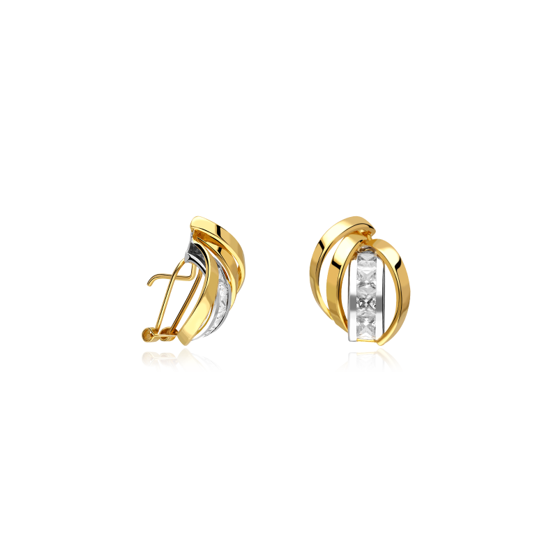 Pendientes Oro 18k bicolor "Honey"