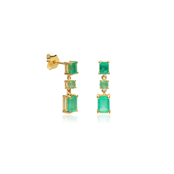 Pendientes Oro 18k y esmeraldas "Hulga"