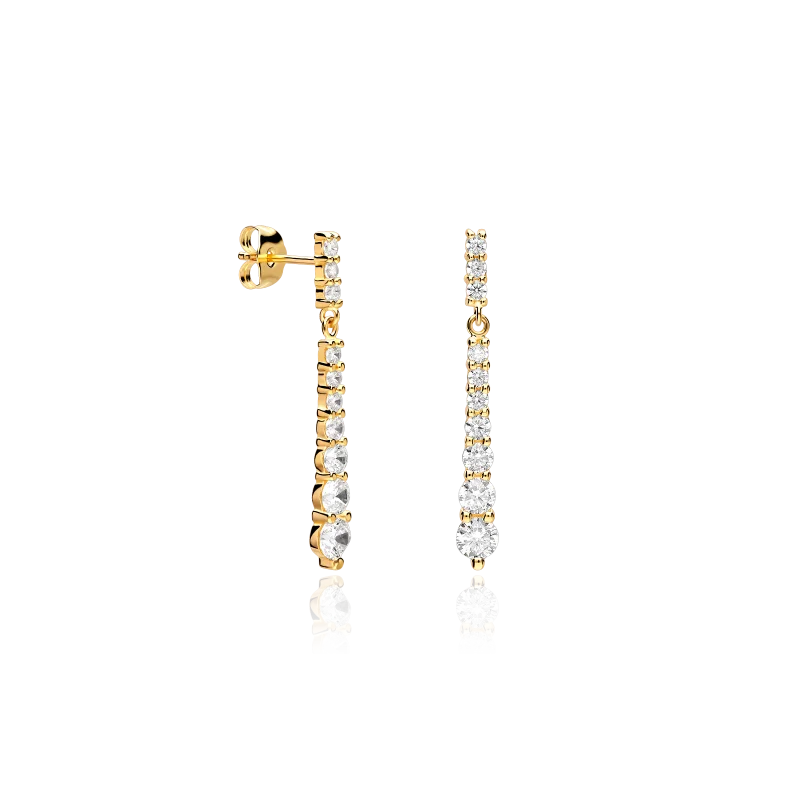 Pendientes Oro 18k y circonitas "Lagert"