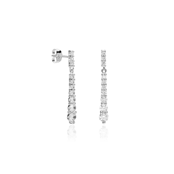 Pendientes Oro 18k blanco y circonitas "Lagert"