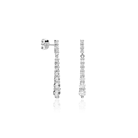 Pendientes Oro 18k blanco y circonitas "Lagert"