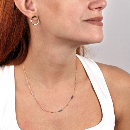 Gargantilla Oro 18k y gemas de colores "Fun"