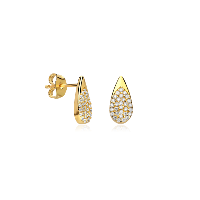 Pendientes Oro 18k y circonitas "Drop"