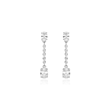 Pendientes Oro Blanco 18k y circonitas "Novira"