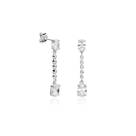Pendientes Oro Blanco 18k y circonitas "Novira"