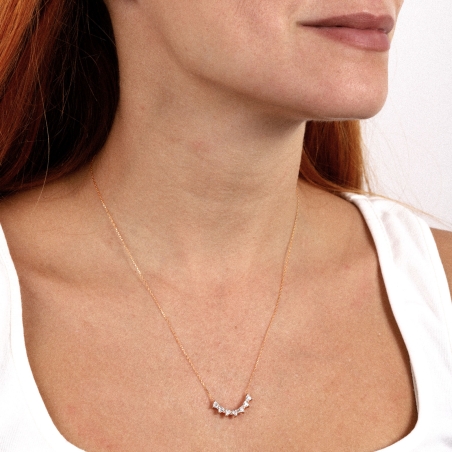 Gargantilla Oro 18k y circonitas "Cobari"