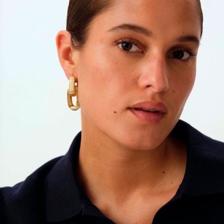 Pendientes Agatha Paris Doble Aro Rectangular 2380750-157-TU