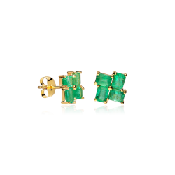 Pendientes Oro 18k y Esmeraldas "Windlove"