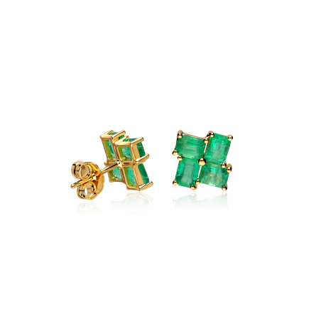 Pendientes Oro 18k y Esmeraldas "Windlove"