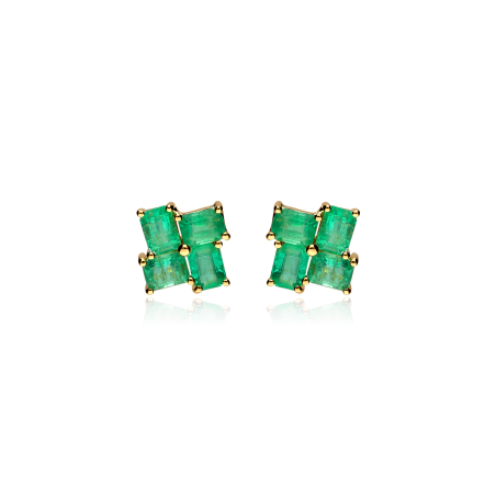 Pendientes Oro 18k y Esmeraldas "Windlove"