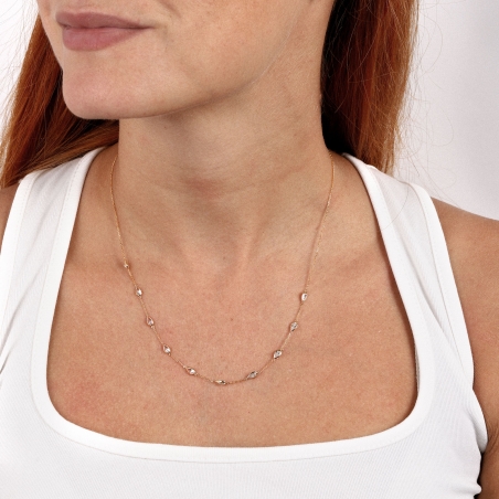 Gargantilla Oro 18k y circonitas "Tears"