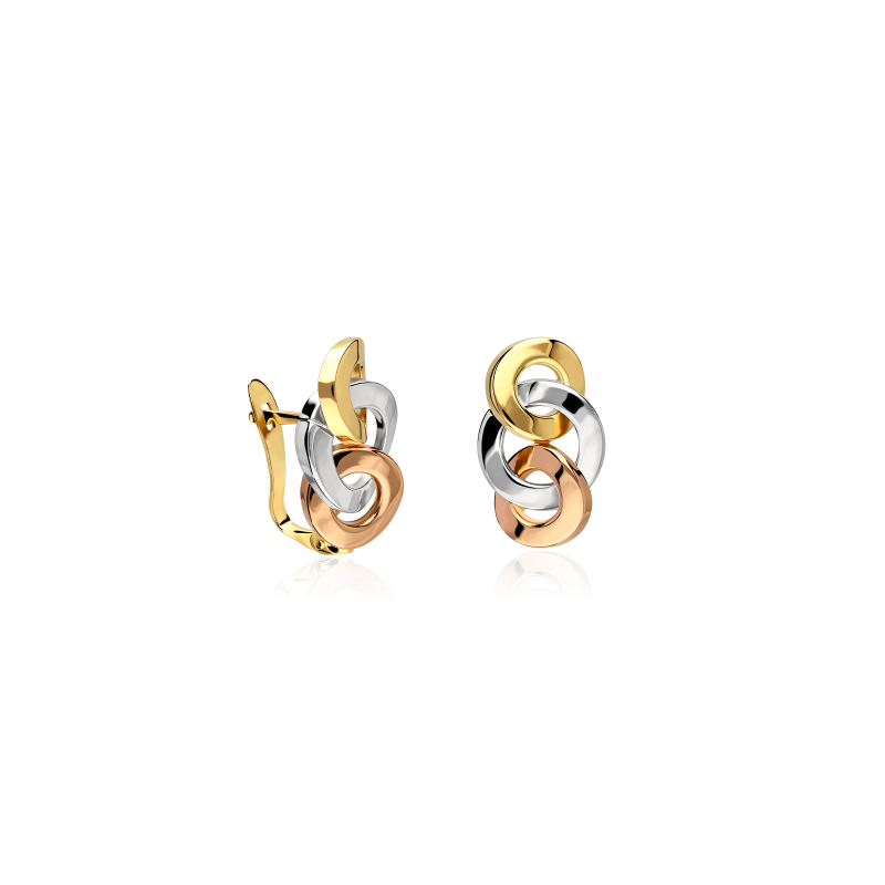 Pendientes Oro 18k tricolor "Marlene"