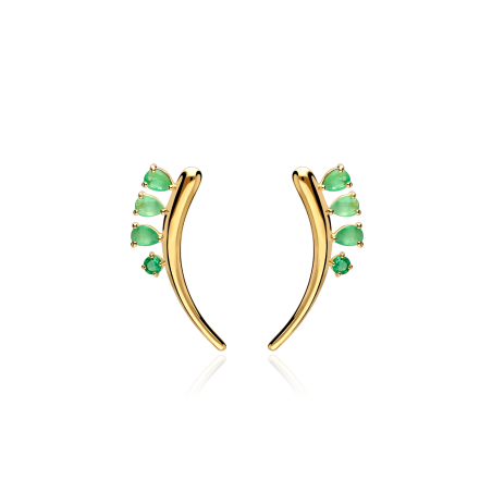 Pendientes Oro 18k y esmeraldas "Hiedra"