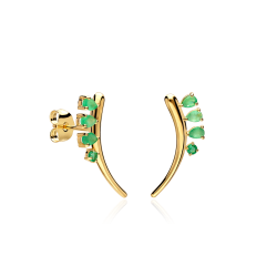 Pendientes Oro 18k y esmeraldas "Hiedra"