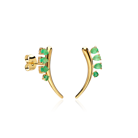 Pendientes Oro 18k y esmeraldas "Hiedra"