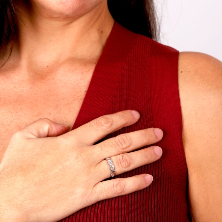 Anillo Plata de ley y circonitas "Jazmín"