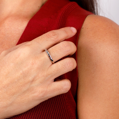 Anillo Plata de ley y circonitas colores "Ariel"