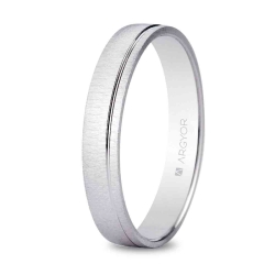 Alianza de boda oro blanco 9k Argyor diseño mate y brillo 3.5 mm